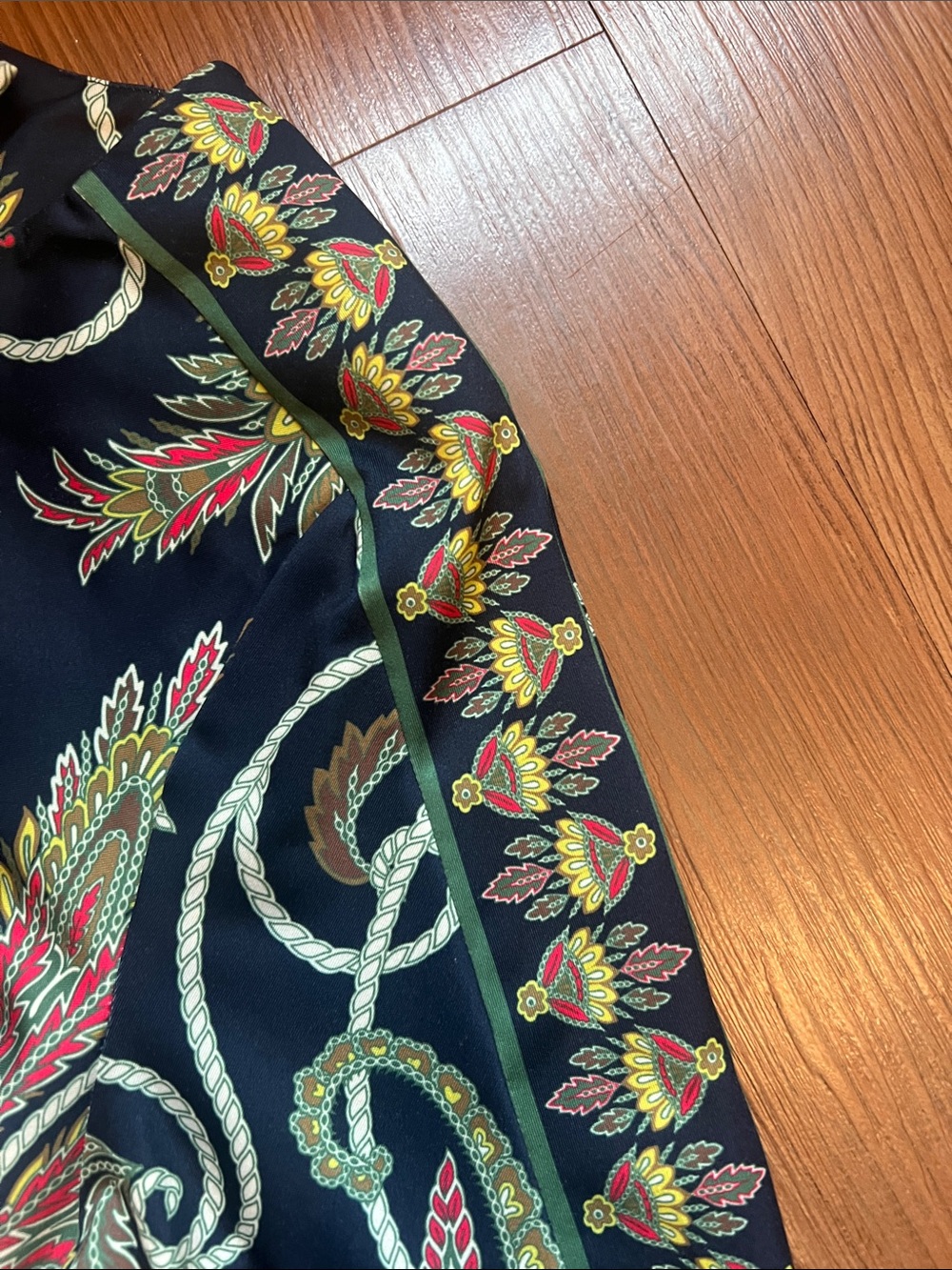 Gretchen Scott Designs Navy Paisley-Print Long Sleeve A-Line Dress - Picture 4 of 9